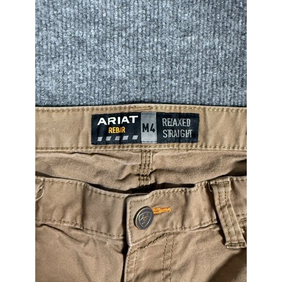 Ariat Men's Rebar M4 Relaxed Straight Field Khaki Made Tough Size 36/32 - Picture 3 of 8